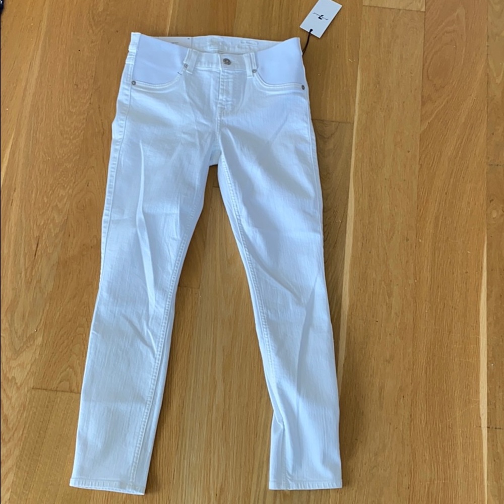 7 for all mankind white skinny maternity jeans